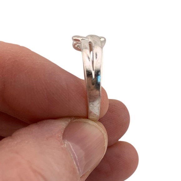 STERLING SILVER 925 LOVE KNOT HEART BAND RING SIZE 7.25 - Picture 3 of 10